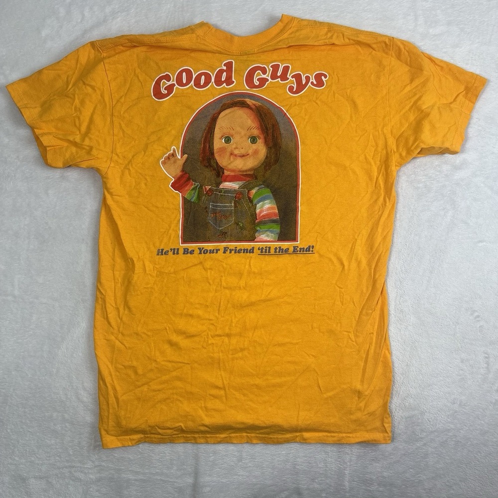 Chucky Good Guys Friend Till The End Horror Yellow SS Shirt Men's‎ Medium
